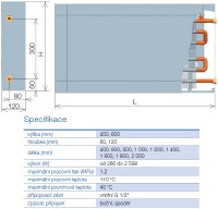 Nástěnný konvektor Korado KORAWALL WP ECONOMIC PLAN 160/45/12 BP připojení WPE1604512-BP10